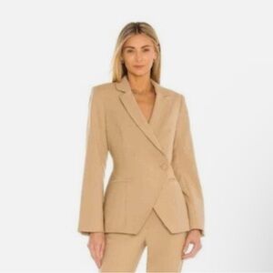 Anine Bing Ade Tailored Tan Wrap Blazer Size Small